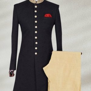 jamawar fabric traditional sherwani for groom