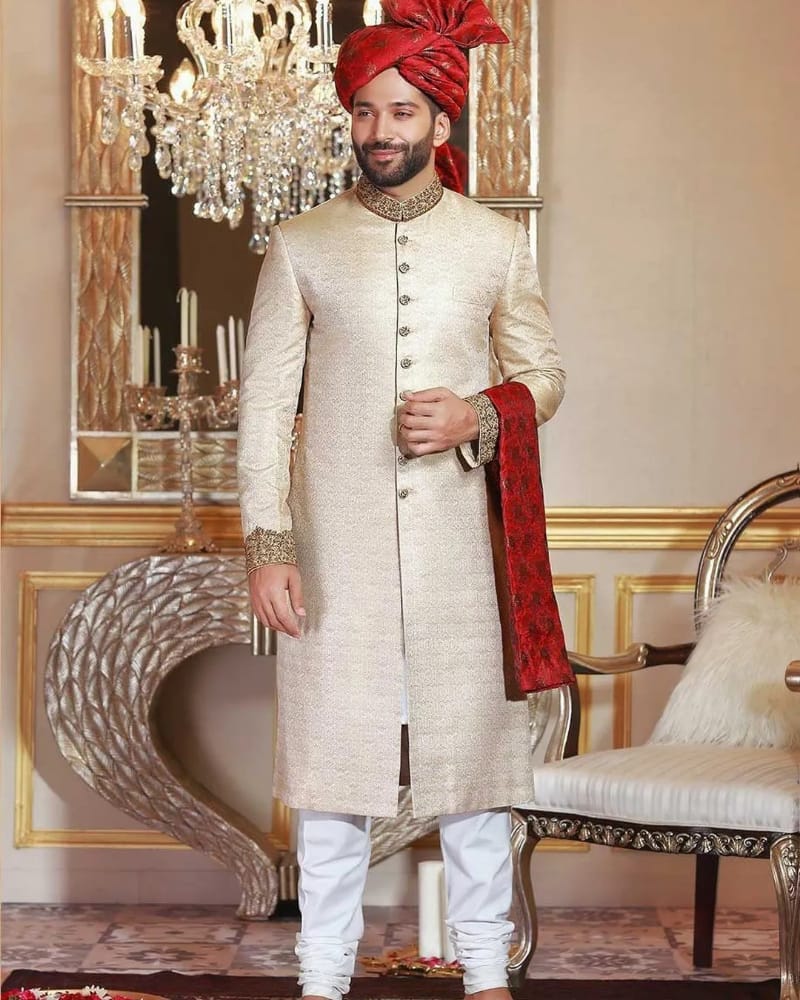 Jamawar sherwani best sale